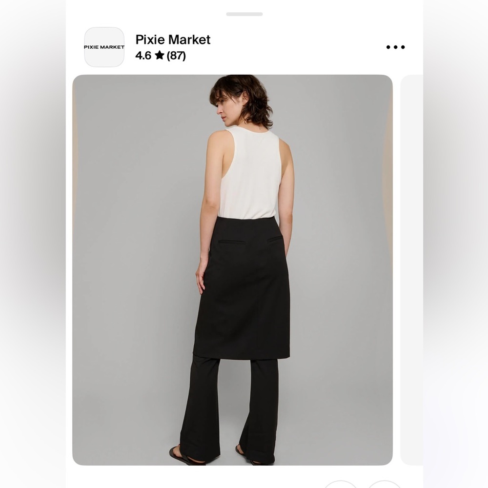 Pixie Market Ray Layered Skirt Pants - Picture 4 of 5